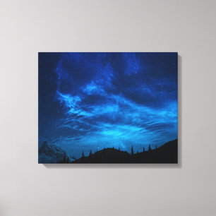 IMPRESSÃO EM TELA ESTRELAS BRILHANTES NUM CÉU ESCURO E AZUL