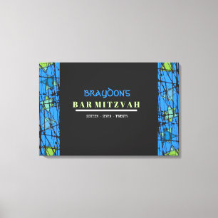 Impressão Em Tela ESTRELAS DISTRESSADAS Bar Bat Mitzvah Sinal no Con