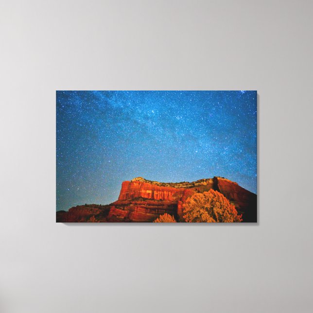 Impressão Em Tela Estrelas e Rock Vermelho (Frente)