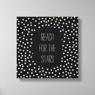 Impressão Em Tela Estrelas preto e branco