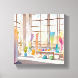 Impressão Em Tela Estúdio de Arte Abstrata | Aquarela Arejada e Lumi