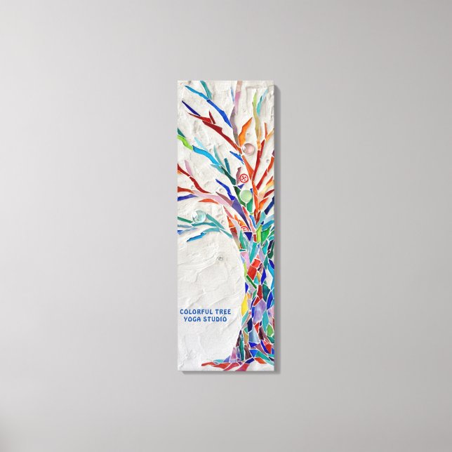 Impressão Em Tela Estúdio de Yoga Árvore Colorida (Frente)