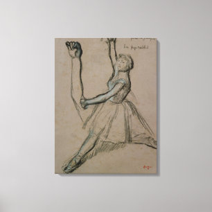 Impressão Em Tela Estudo de Edgar Degas de um dançarino