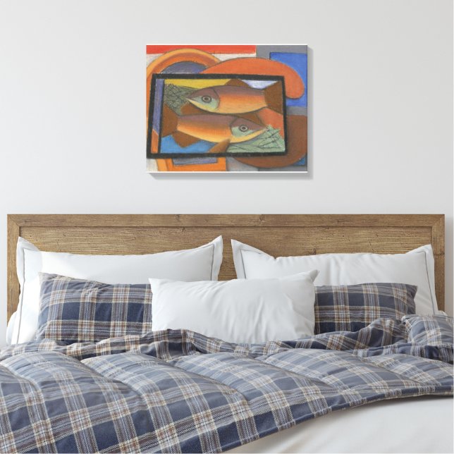 Impressão Em Tela Estudo para Peixe em Caixa de Vidro (Insitu(Quarto))