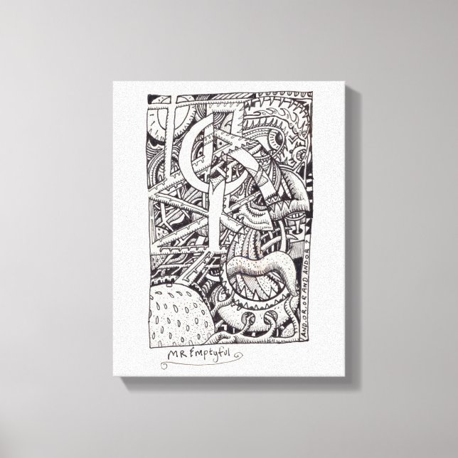 Impressão Em Tela Esvaziado, desenho de tinta (Frente)