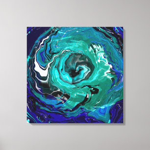 Impressão Em Tela Eternidade Azul Abstrato Art