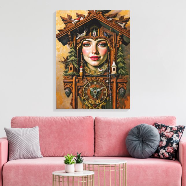 Impressão Em Tela "Eterno Muse" - Um Retrato Cuckoo Clock (Insitu(Sala de estar))