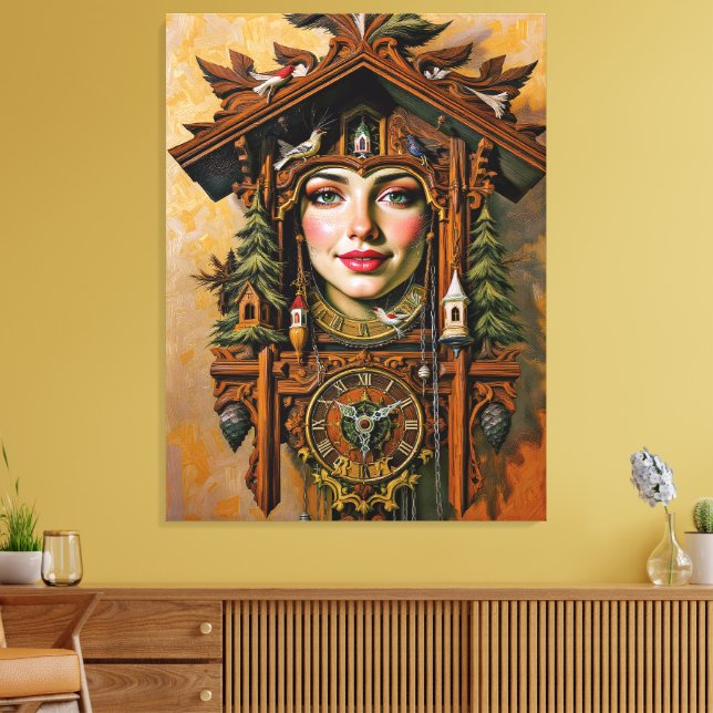 Impressão Em Tela "Eterno Muse" - Um Retrato Cuckoo Clock (Insitu(Sala de estar))