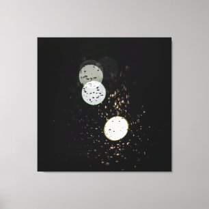 Impressão Em Tela Ethereal Raindrops: Abstract Midnight Bokeh Reflec