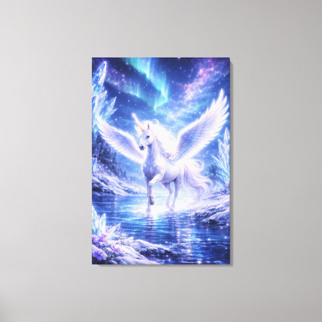 Impressão Em Tela Ethereal Winged Unicorn of Light  | ManJiangHong F (Frente)