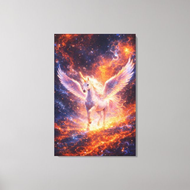 Impressão Em Tela Ethereal Winged Unicorn of Light  | ManJiangHong F (Frente)