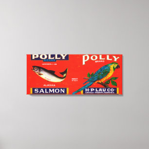 Impressão Em Tela Etiqueta Alaska dos salmões da marca de Polly