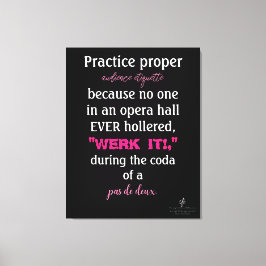 Impressão Em Tela Etiqueta de Audiência de Pais de Dança Rosa