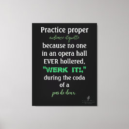 Impressão Em Tela Etiqueta de Audiência de Pais de Dança Verde