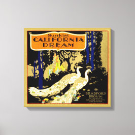 Impressão Em Tela Etiqueta de Fruta Laranja Marca da California Drea