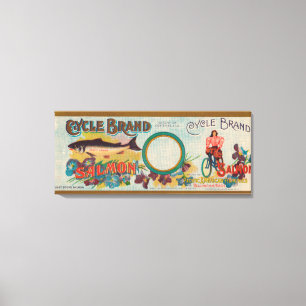 Impressão Em Tela Etiqueta de Salmão de Marca Cíclica