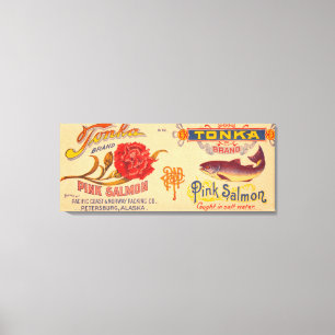 Impressão Em Tela Etiqueta dos salmões da marca de Tonka
