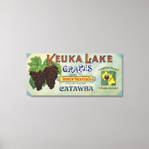 Impressão Em Tela Etiqueta real das uvas do lago Keuka da marca