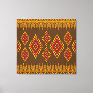 Impressão Em Tela Etnia geométrica, design tradicional, sem costura