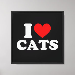 Impressão Em Tela Eu Adoro Gatos - Eu Adoro Gatos Eu Amo Gatos