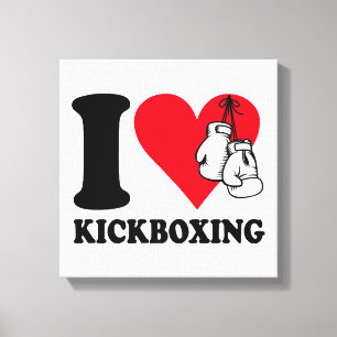 Impressão Em Tela Eu adoro o kickboxe