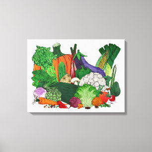 Impressão Em Tela Eu adoro vegetais