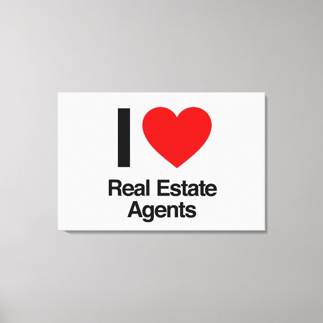 Impressão Em Tela eu amo agentes imobiliários (Frente)