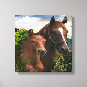 Impressão Em Tela Eu amo Cavalos