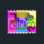 Impressão Em Tela Eu amo Chicago - Pop art<br><div class="desc">Eu amo Chicago - Pop art</div>