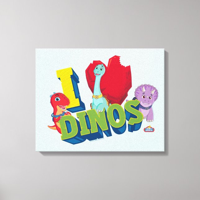 Impressão Em Tela Eu Amo Dinos | Dino Ranch (Frente)