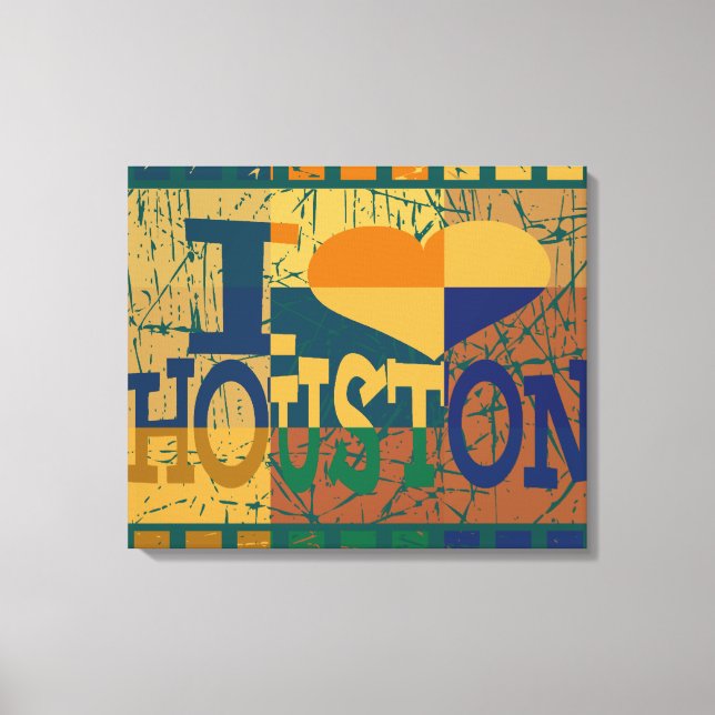 Impressão Em Tela Eu amo Houston e pop (Frente)