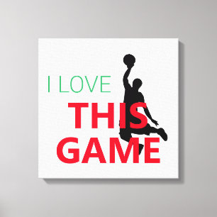 Impressão Em Tela Eu Amo Jogo de Basquete