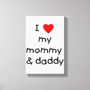 Impressão Em Tela Eu amo meus mamães & pai