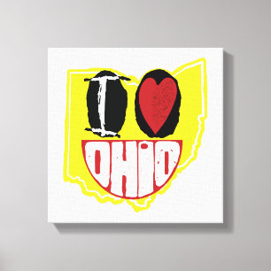 Impressão Em Tela Eu Amo Ohio Sorrindo De Rosto Feliz
