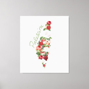 Impressão Em Tela Eu Amo Palestina Meu Mapa Nacional Palestino