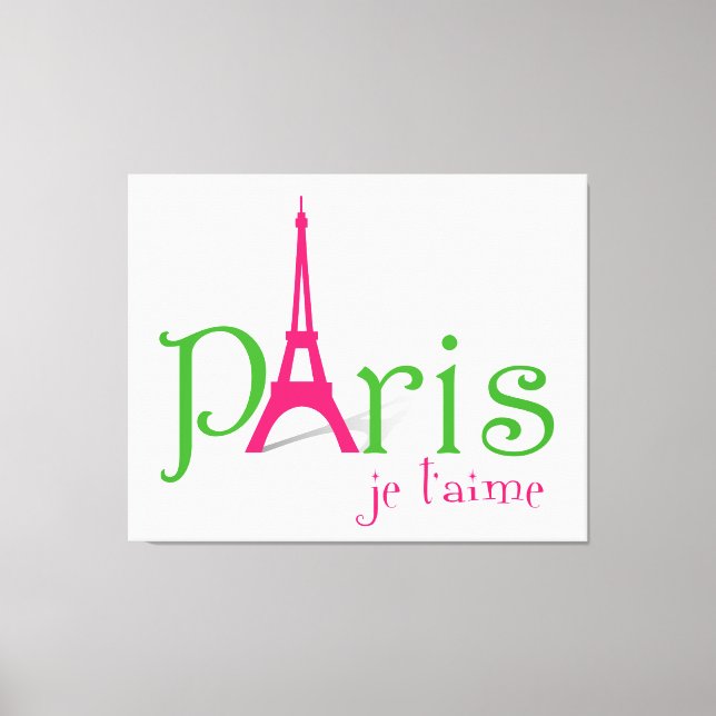 Impressão Em Tela Eu amo Paris (Frente)