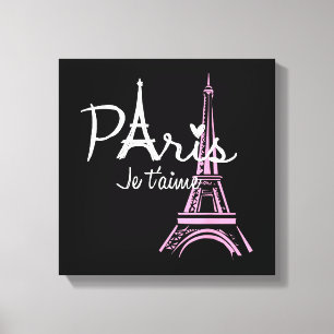 Impressão Em Tela Eu Amo Paris Torre Eiffel França Lembrança Frances