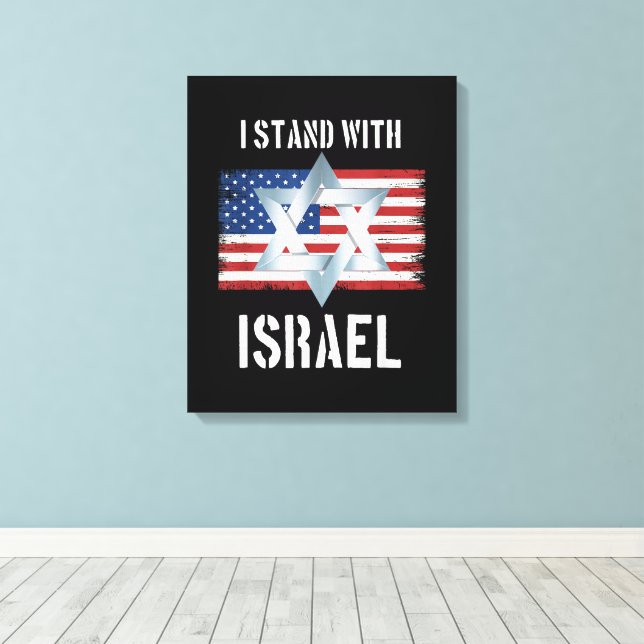 Impressão Em Tela eu apoio israel (Insitu(piso de madeira))