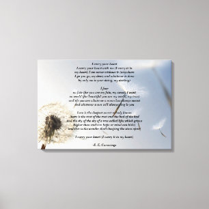 Impressão Em Tela Eu Carregar o seu poema cardíaco por E. E. Cumming