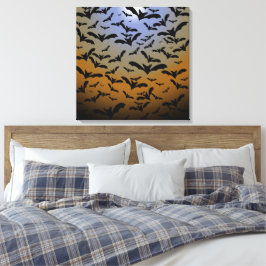 Impressão Em Tela Eu fui mordido por morcegos negros e Bonito lua