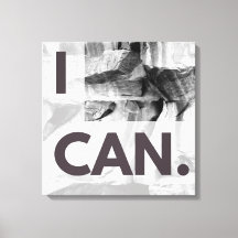 Eu Posso Cinza Pedra Pedra Esticada Tela Impressa