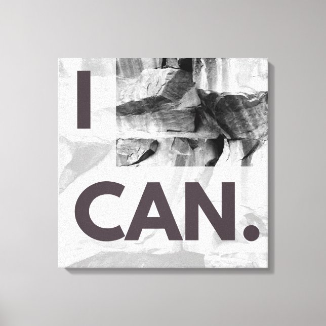 Impressão Em Tela Eu Posso Cinza Pedra Pedra Esticada Tela Impressa (Frente)