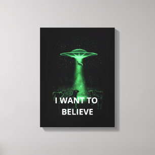 Impressão Em Tela Eu Quero Acreditar, Filme Retro 90, Alienígena OVN