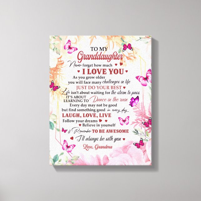 Impressão Em Tela Eu sempre estarei com você, com minha neta (Frente)