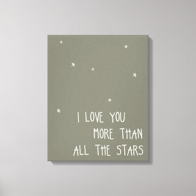 Impressão Em Tela Eu te amo mais do que todas as estrelas (Frente)