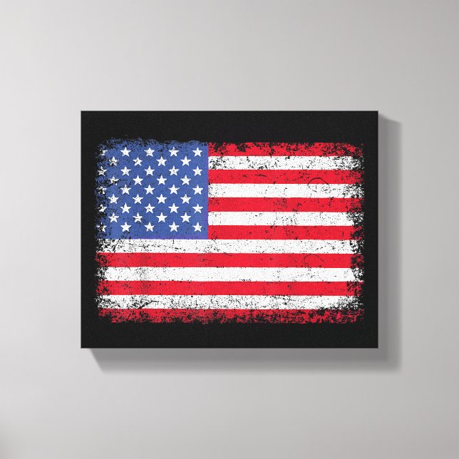 Impressão Em Tela EUA Bandeira Patriótica Americana Para Homens Meni (Frente)