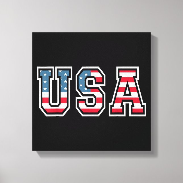 Impressão Em Tela EUA Bandeira Patriótica Americana Para Homens Meni (Frente)