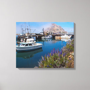 Impressão Em Tela EUA, Califórnia. Barcos Atracados em Morro Bay