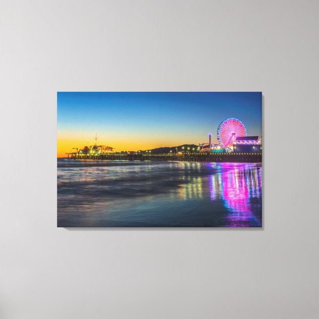 Impressão Em Tela EUA, Califórnia, Los Angeles, Papais noeis Monica  (Frente)