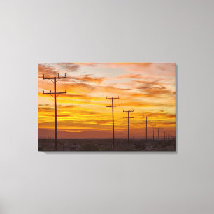 Impressão Em Tela EUA, Califórnia, Palm Springs, linha eléctrica e